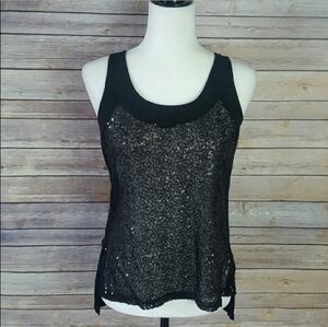 H.I.P.Black Sequin Lace Women's Tank  Top Size Medium